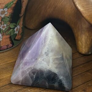 Fluorite & Quartz and Crystal Pyramid In Shades of Purple, Blue, & White
